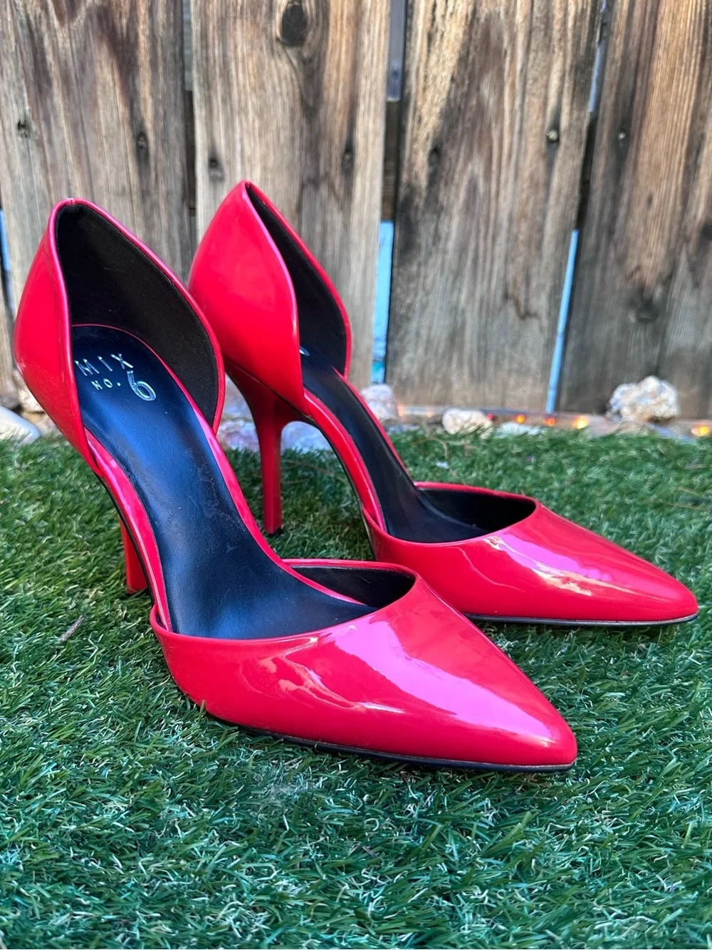 Mix No. 6 Red Patent Pointed-Toe Stiletto Pumps